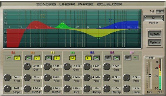 Sonoris Linear Phase Equalizer screenshot