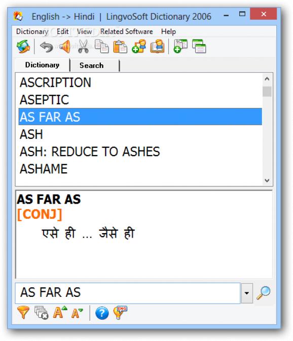 LingvoSoft Dictionary 2006 English - Hindi screenshot