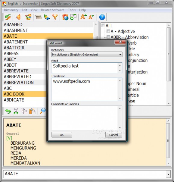 LingvoSoft Dictionary 2007 English - Indonesian screenshot