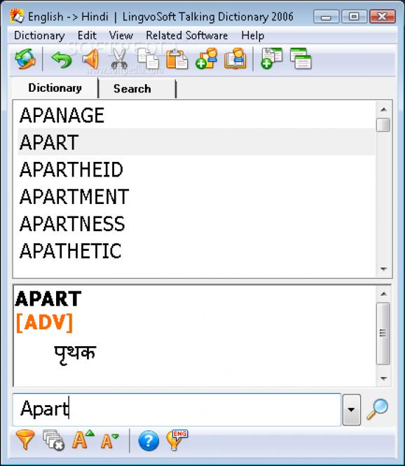 LingvoSoft Talking Dictionary 2006 English - Hindi screenshot