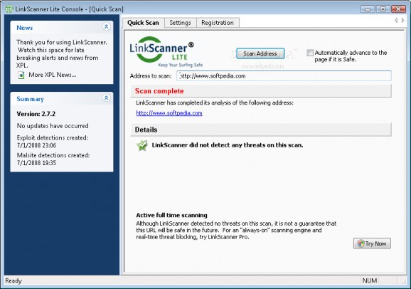 LinkScanner Lite screenshot
