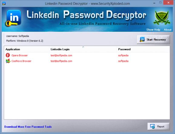 Linkedin Password Decryptor Portable screenshot