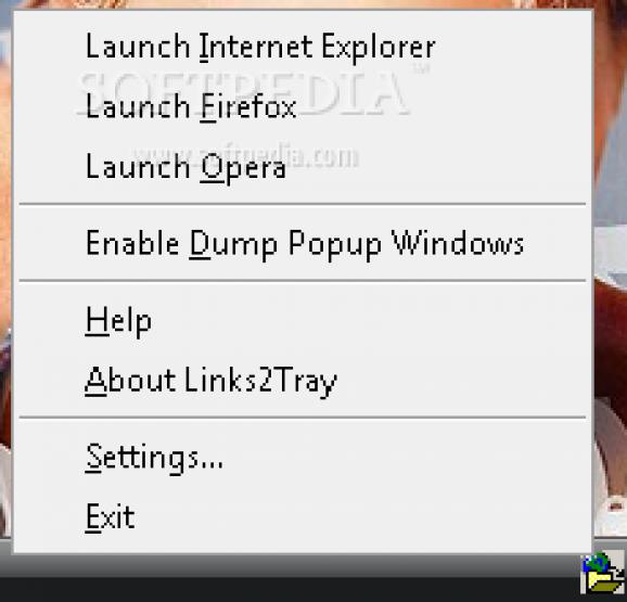Links2Tray screenshot