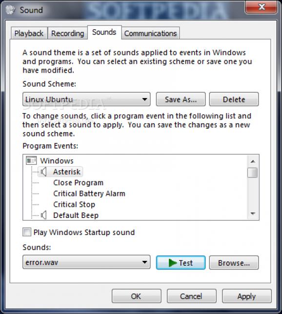 Linux Ubuntu Sound Scheme screenshot