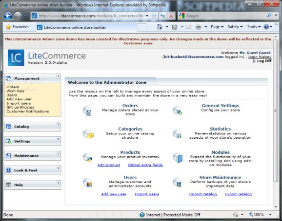 LiteCommerce screenshot