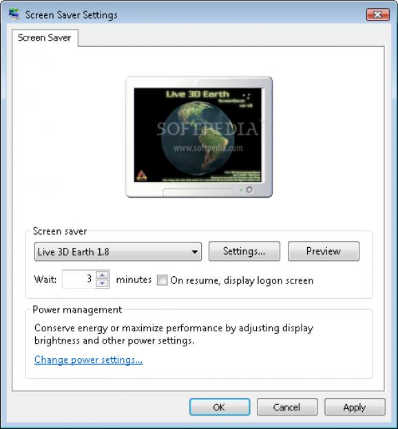 Live 3D Earth ScreenSaver screenshot