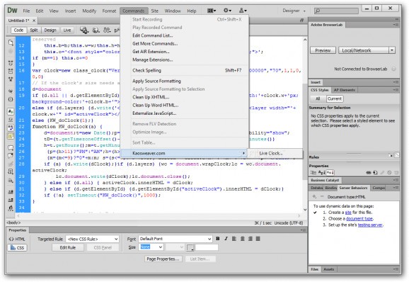 Live Clock for Dreamweaver screenshot