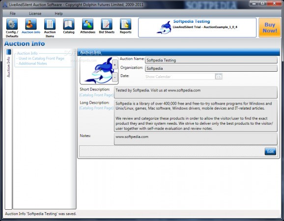 LiveAndSilent Auction Software screenshot