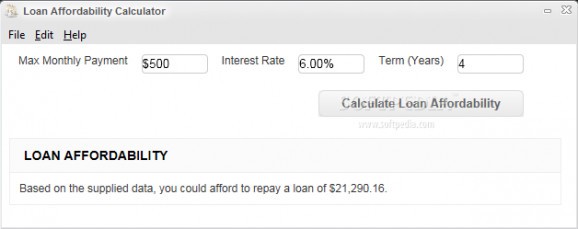 Loan Affordability Calculator screenshot