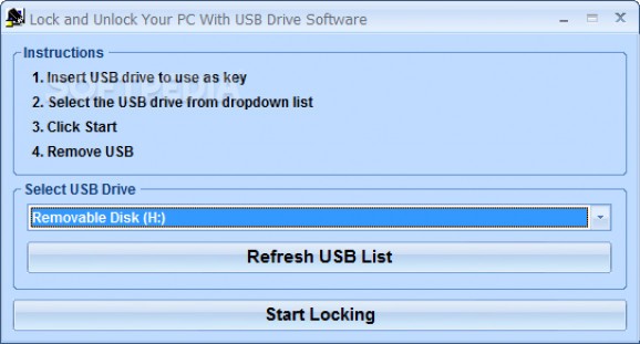Lock and Unlock Your PC With USB Drive Software screenshot