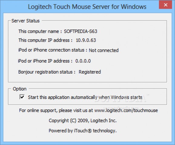 Logitech Touch Mouse Server screenshot