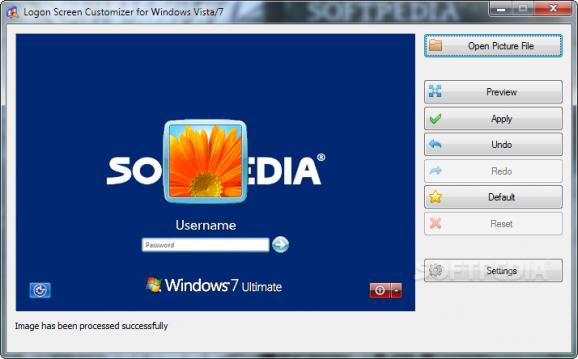 Logon Screen Customizer for Windows Vista/7 screenshot