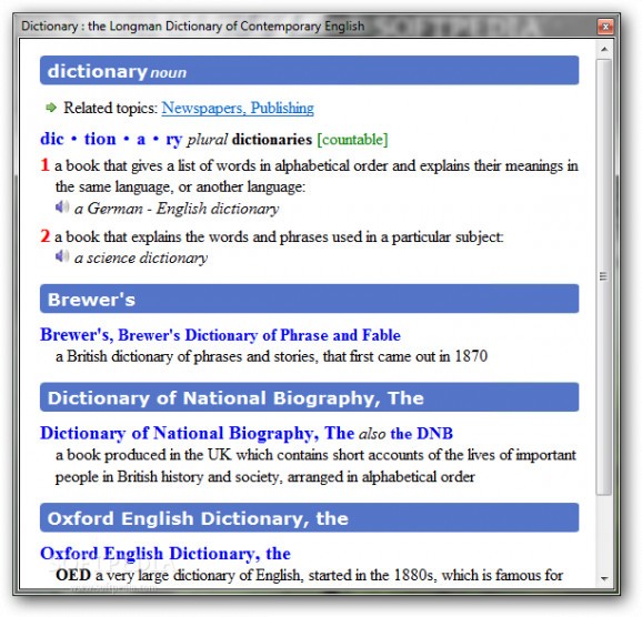 Longman English Dictionary Browser screenshot