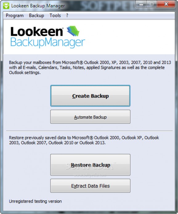 Lookeen Backup Manager screenshot