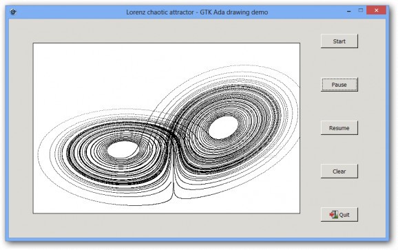 Lorenz chaotic attractor screenshot