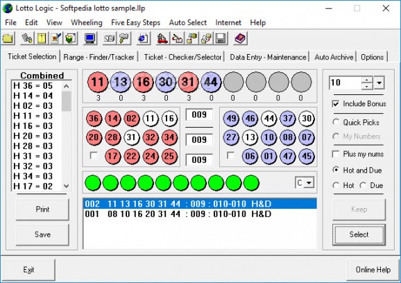 Lotto Logic Professional screenshot