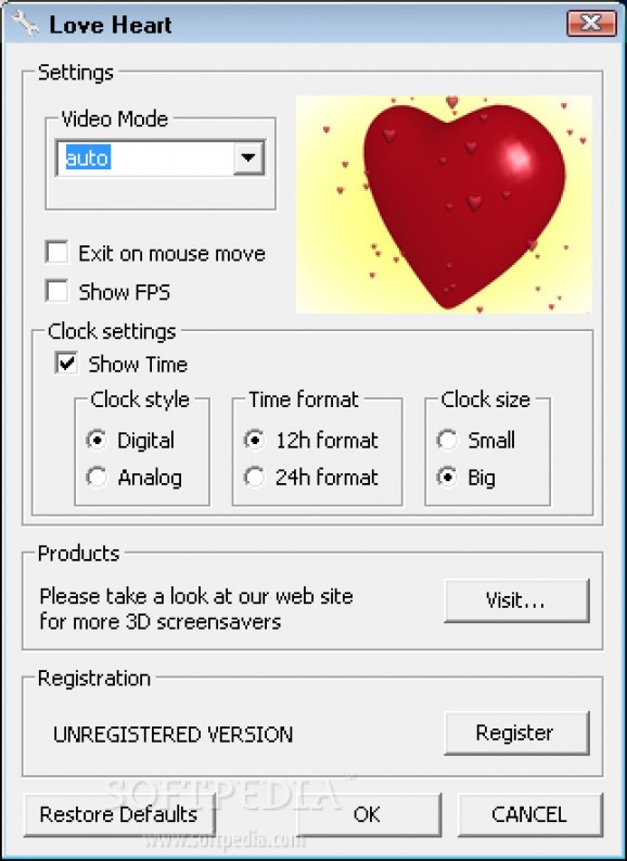 Love Heart 3D Screensaver screenshot