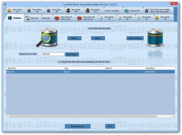 LuJoSoft Music Description Maker screenshot
