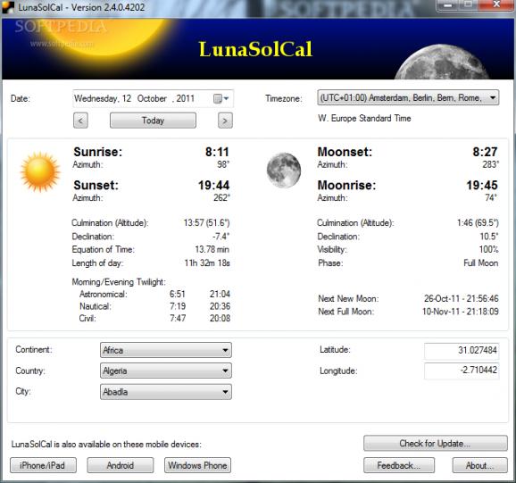 LunaSolCal screenshot