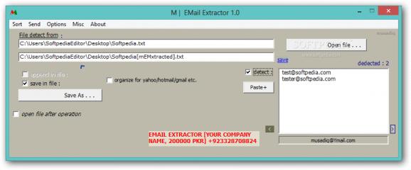 M EMail Extractor screenshot
