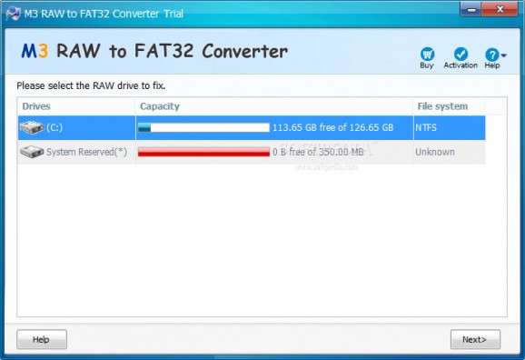 M3 RAW to FAT32 Converter screenshot