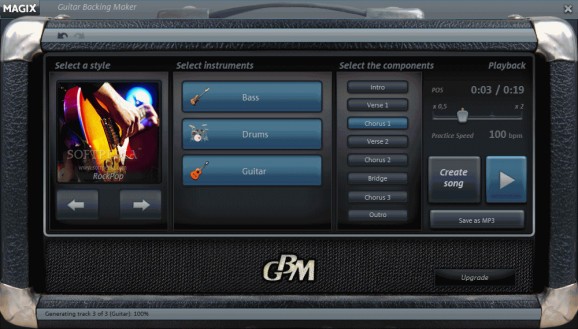 MAGIX Guitar Backing Maker screenshot