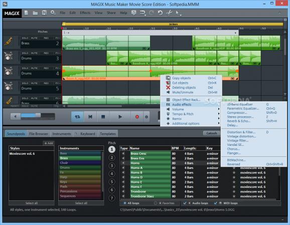 MAGIX Music Maker Movie Score Edition screenshot