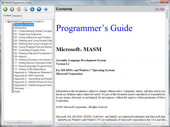 MASM Programmer's Guide screenshot