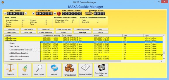 MAXA Cookie Manager screenshot