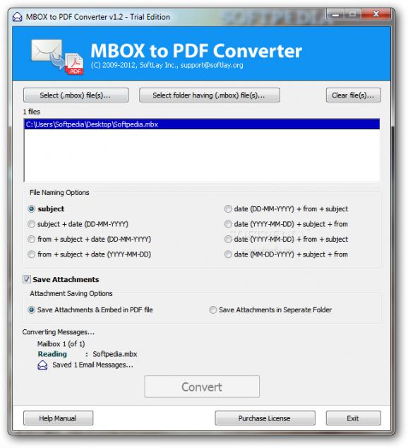 MBOX to PDF Converter screenshot