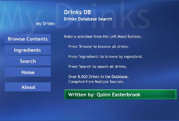 MCE Drinks Database screenshot