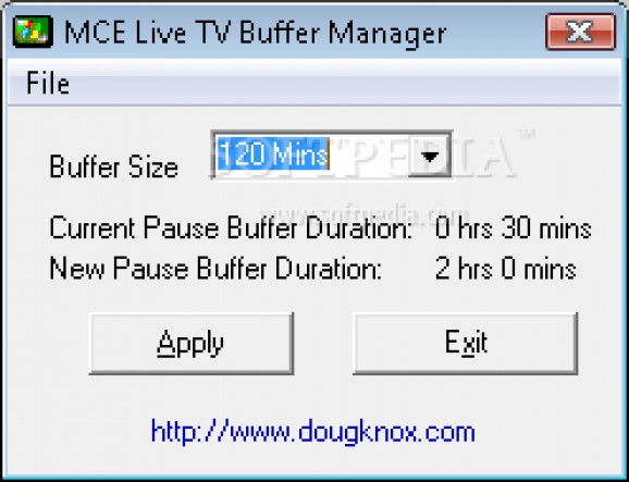 MCE Live TV Buffer Manager screenshot