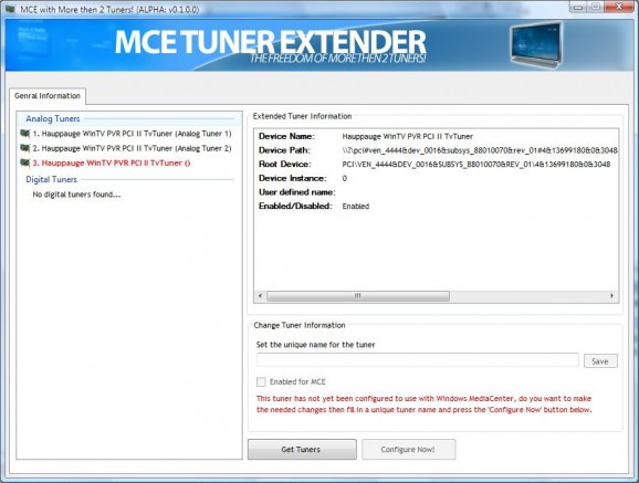 MCE Tuner Extender screenshot