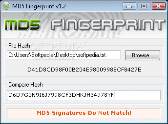 MD5 Fingerprint screenshot