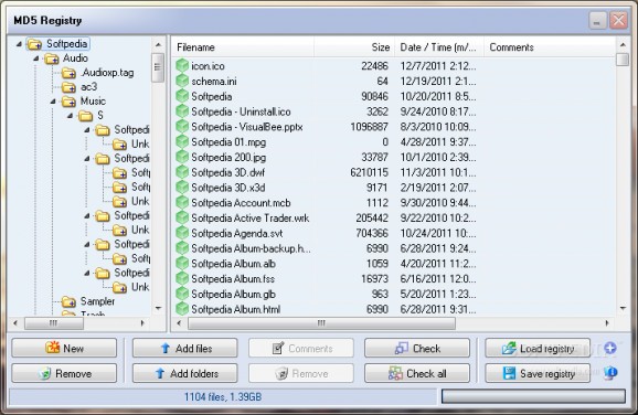 MD5 Registry screenshot