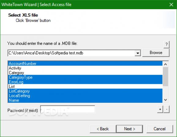 MDB to XLS Converter screenshot