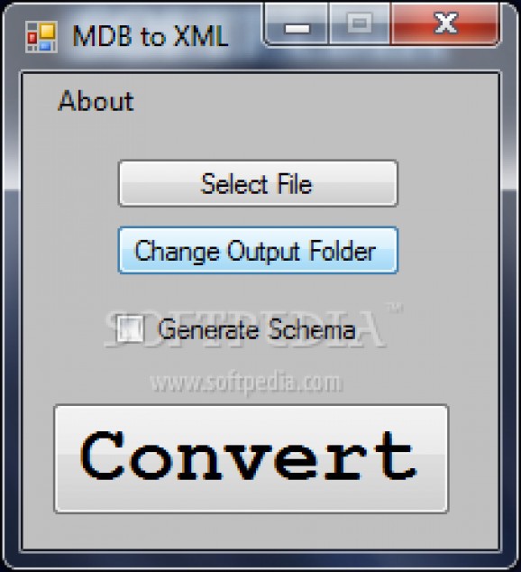 MDB to XML screenshot