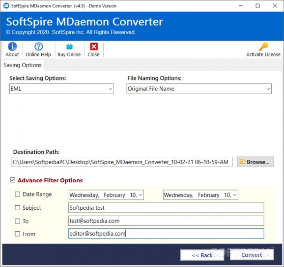 Softspire MDaemon Converter screenshot