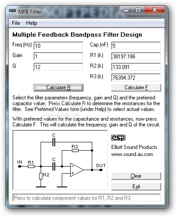 MFB Filter screenshot
