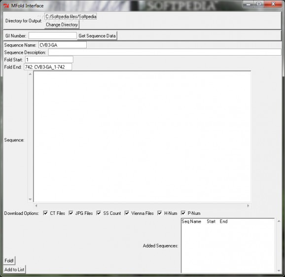 MFold Interface screenshot