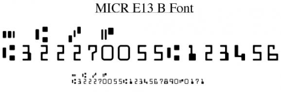 MICR E13B Font screenshot