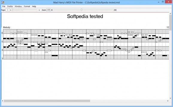 MIDI File Printer screenshot