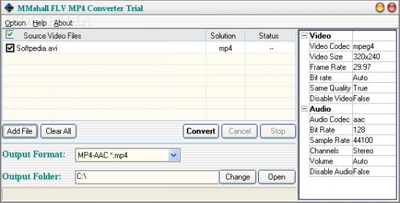 MMshall FLV MP4 Video Converter screenshot