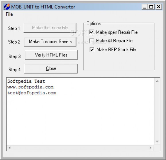 MOB_UNIT to HTML Converter screenshot