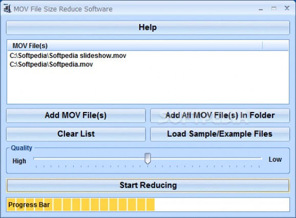 MOV File Size Reduce Software screenshot