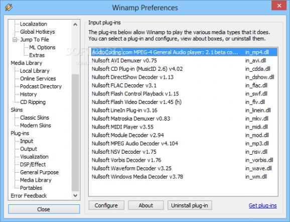 MP4 Input Plugin for Winamp screenshot