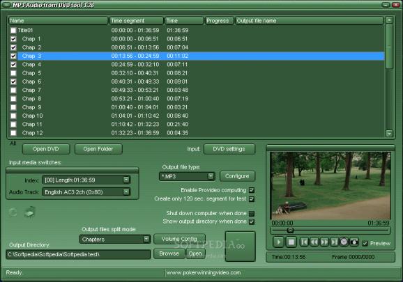 MP3 Audio from DVD tool screenshot