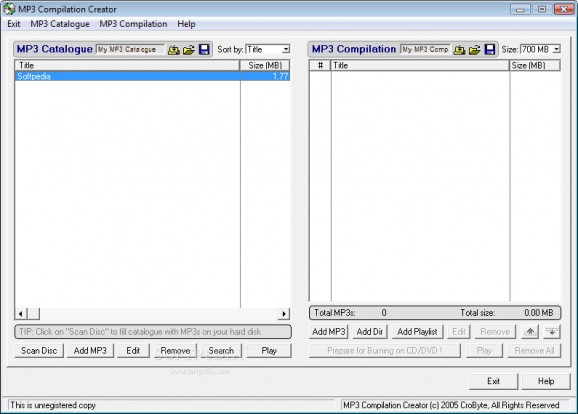 MP3 Compilation Center screenshot