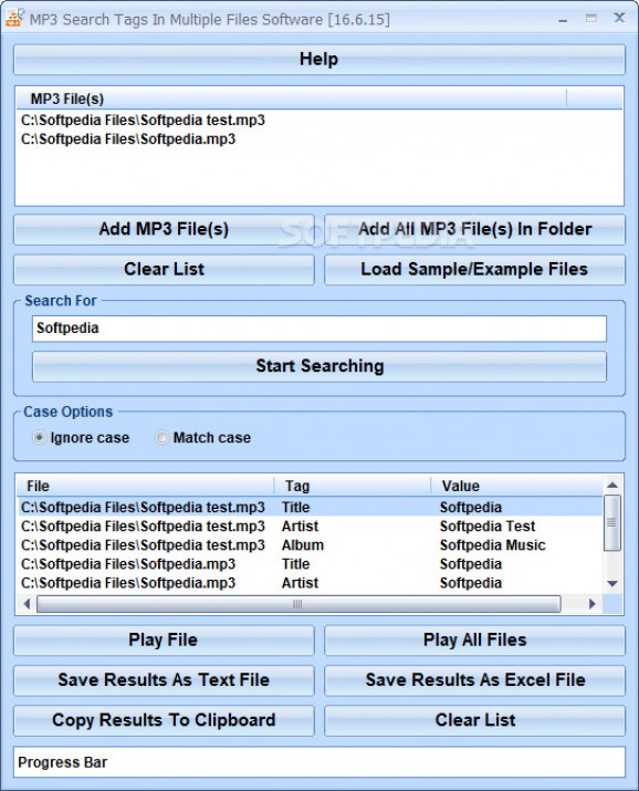 MP3 Search Tags In Multiple Files Software screenshot