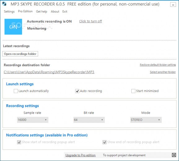 MP3 Skype Recorder screenshot